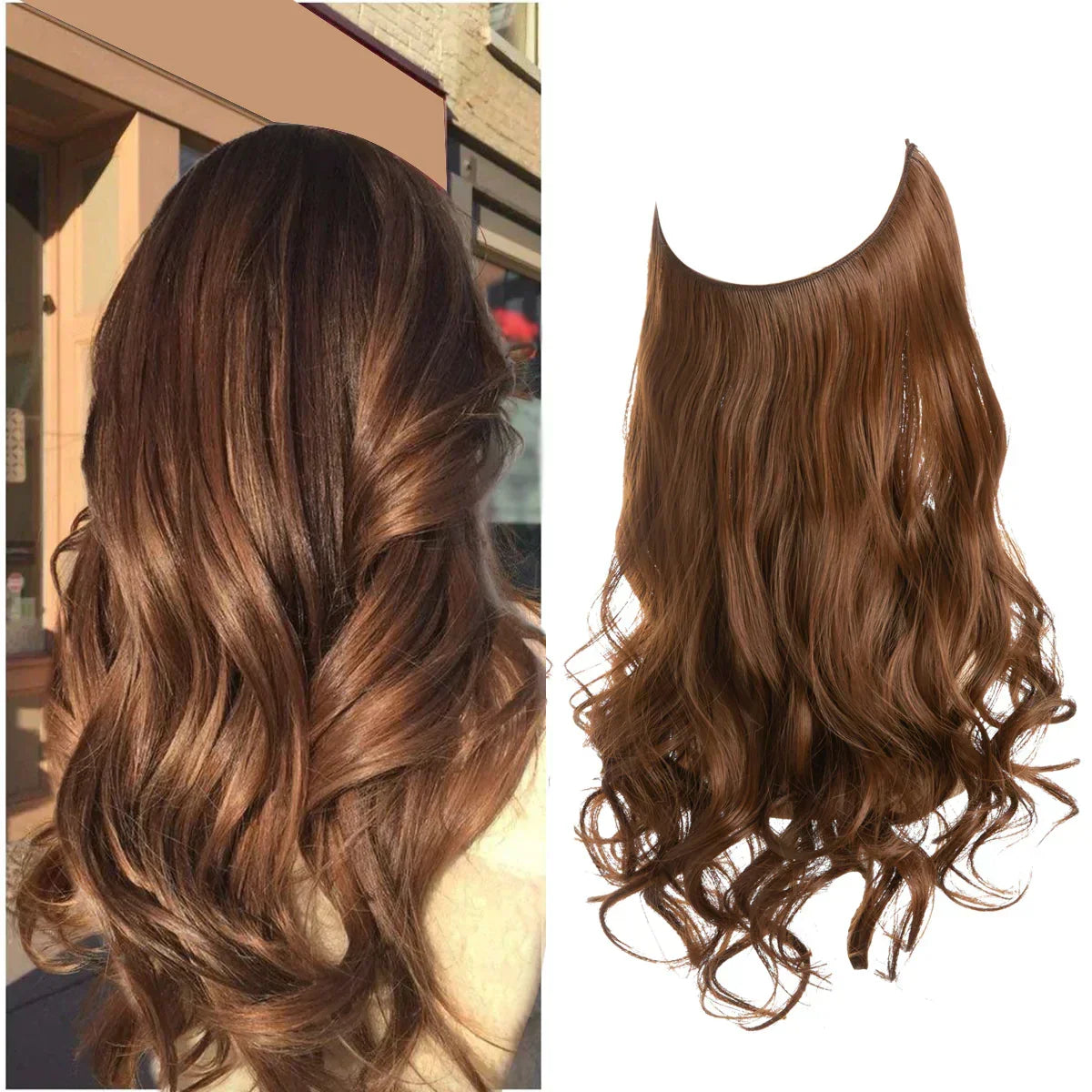 Real Human Hair Extensions for Natural Look – Light brown