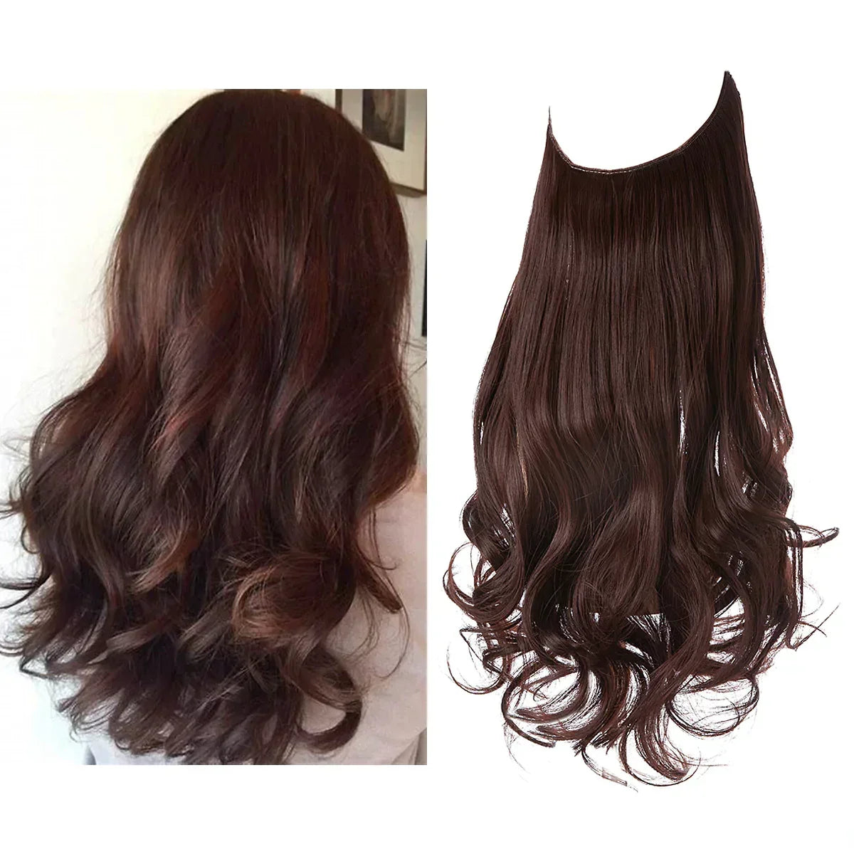 Real Human Hair Extensions for Natural Look – Chestnut brown