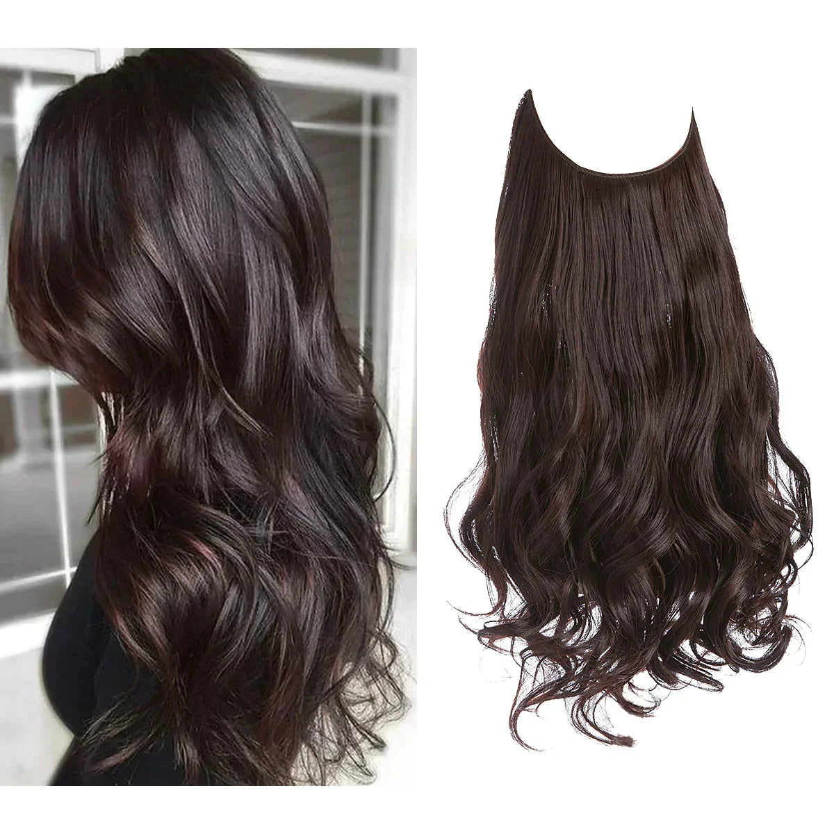 Real Human Hair Extensions for Natural Look – Chestnut brown