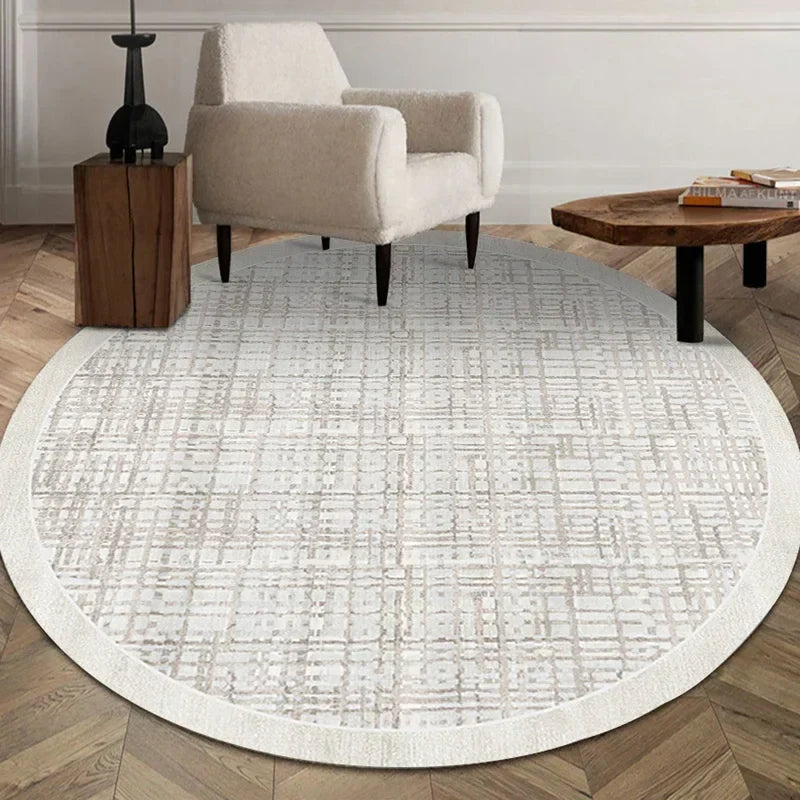 Round Washable Rug in Japanese Style for Living Room