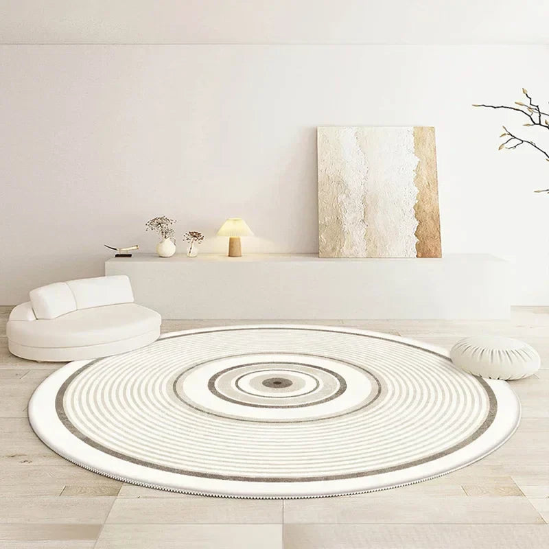 Round Washable Rug in Japanese Style for Living Room