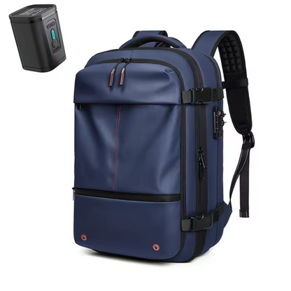 Water-Resistant Lightweight Backpack with Compression Features – Blue