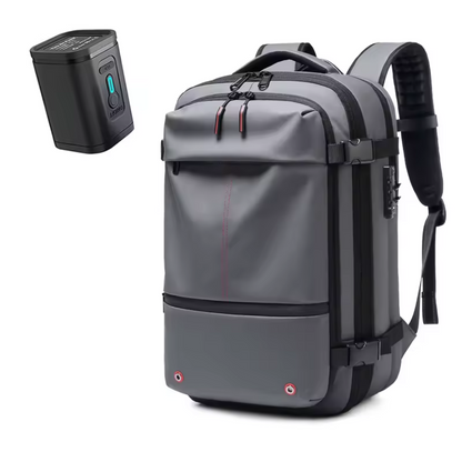 Water-Resistant Lightweight Backpack with Compression Features – Gray