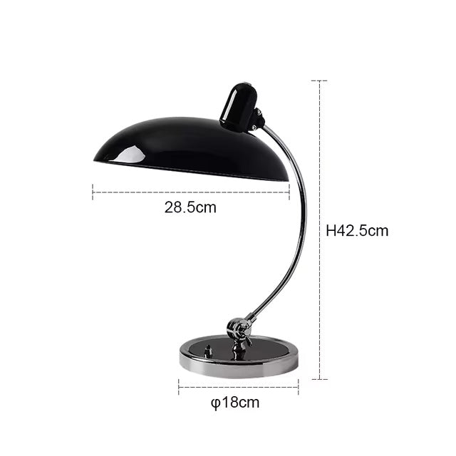 Curved Metal Desk Lamp in Chrome for Modern Bedroom Lighting