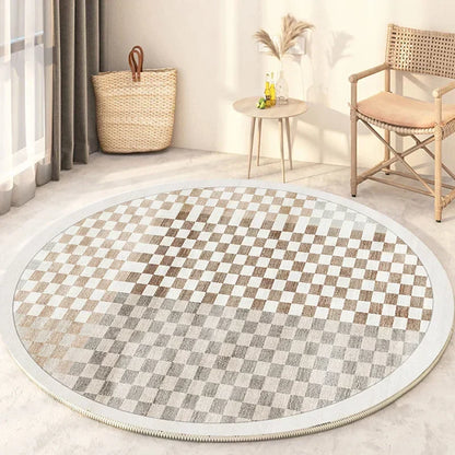 Round Washable Rug in Japanese Style for Living Room