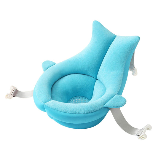 Safe & Cozy Baby Bathtub with Support Cushion – Blue