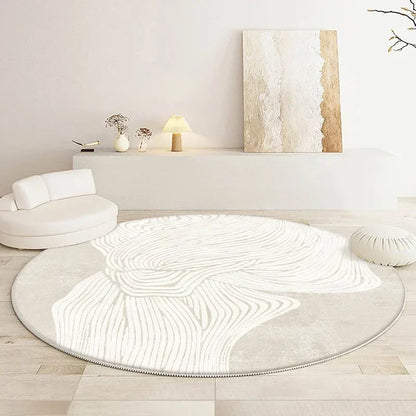 Round Washable Rug in Japanese Style for Living Room