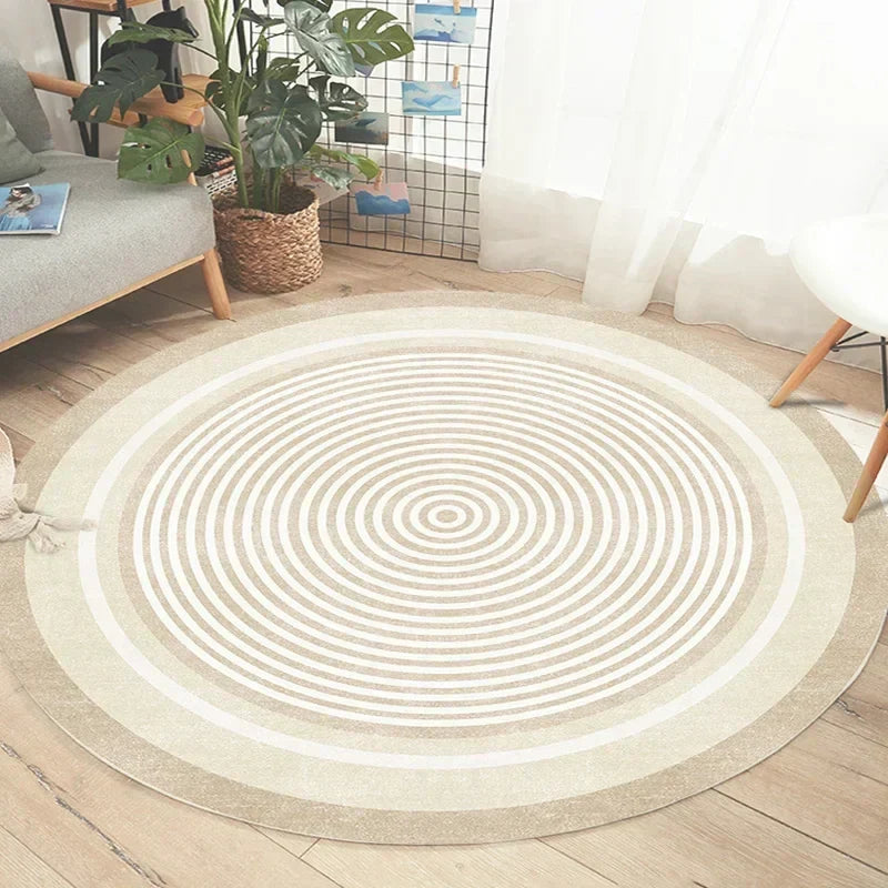 Round Washable Rug in Japanese Style for Living Room