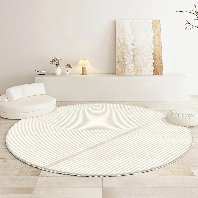 Round Washable Rug in Japanese Style for Living Room