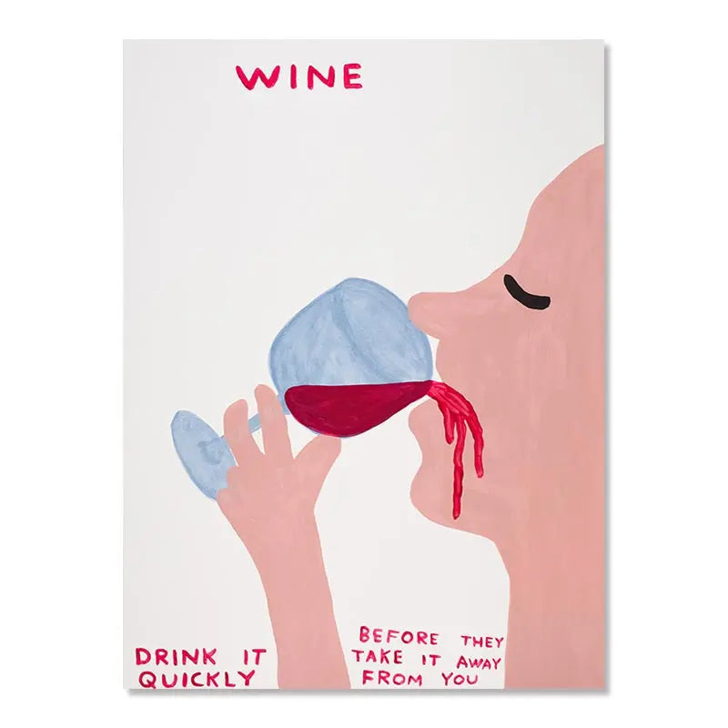 Abstract Canvas Print of Rabbit and Cat with Wine and Biscuit - Nordic Wall Art for Living Room Decor – 4