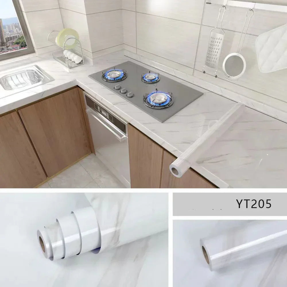Self-Adhesive Waterproof Wallpaper - Marble Oil-Proof Film for Kitchen Renovation – 10