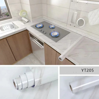 Self-Adhesive Waterproof Wallpaper - Marble Oil-Proof Film for Kitchen Renovation – 10