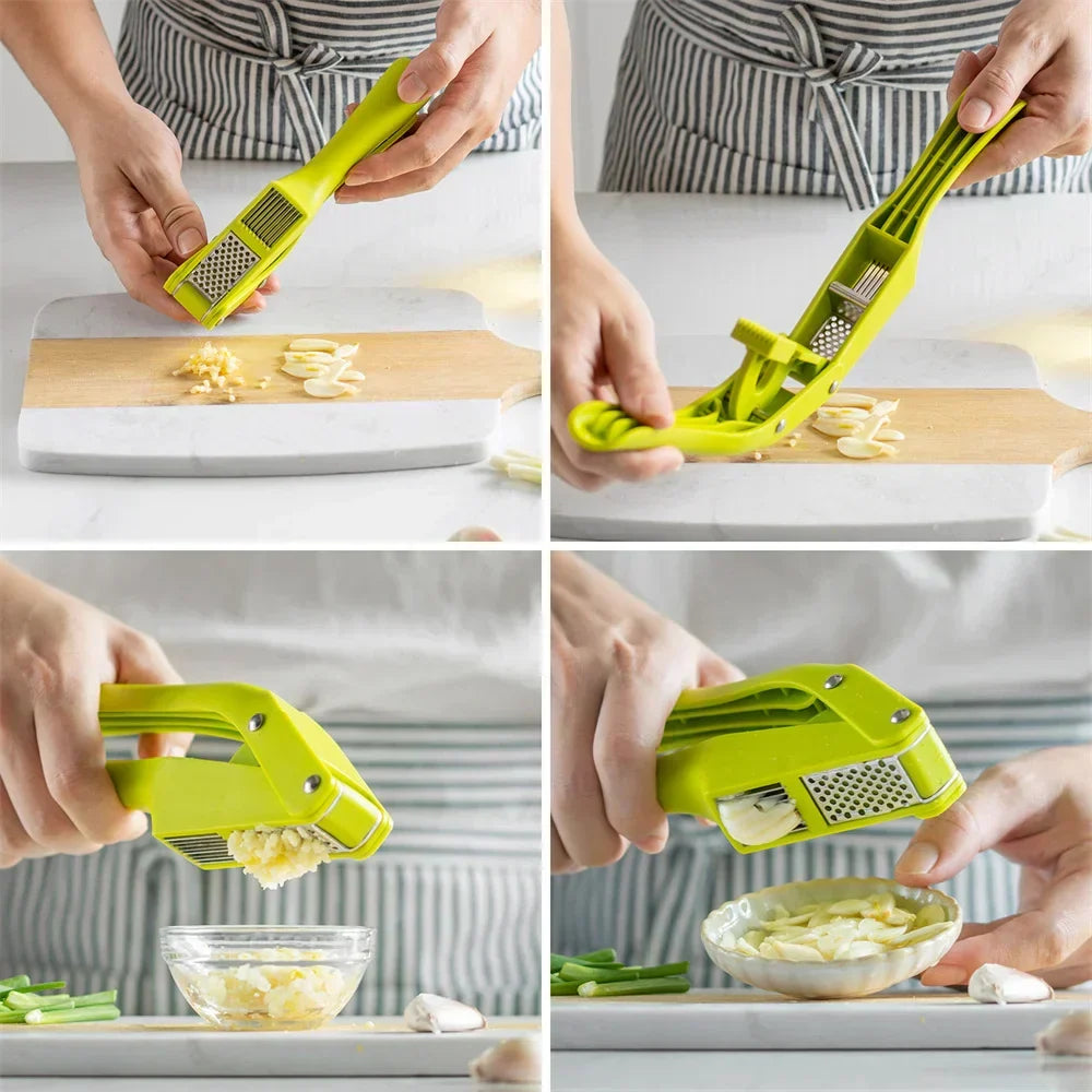 2-in-1 Kitchen Gadget for Slicing and Crushing Garlic