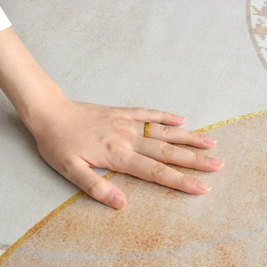 Round Washable Rug in Japanese Style for Living Room