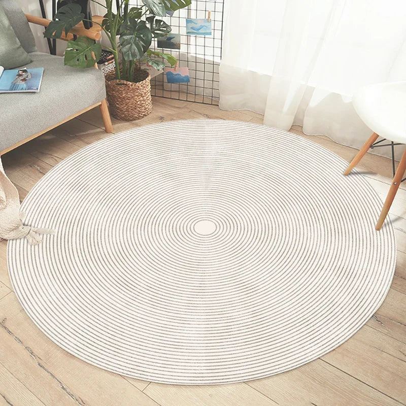 Round Washable Rug in Japanese Style for Living Room