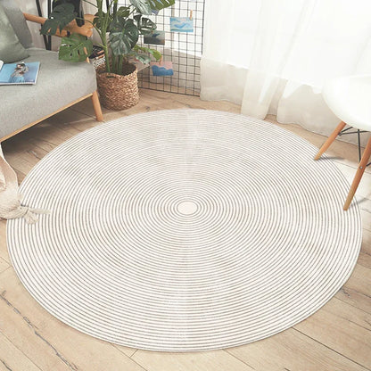 Round Washable Rug in Japanese Style for Living Room