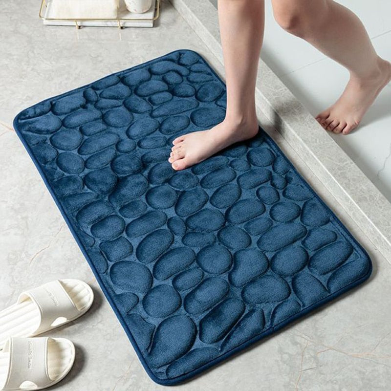 Elegant Home Comfort Mat for Kitchen and Bathroom – Blue