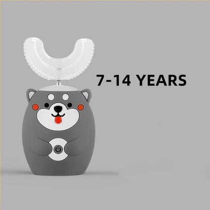 Interactive Electric U-Shaped Toothbrush for Kids – Bear Gray