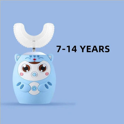 Interactive Electric U-Shaped Toothbrush for Kids – Cat blue