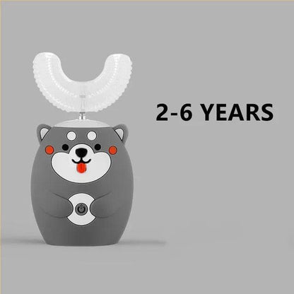 Interactive Electric U-Shaped Toothbrush for Kids – Bear Gray