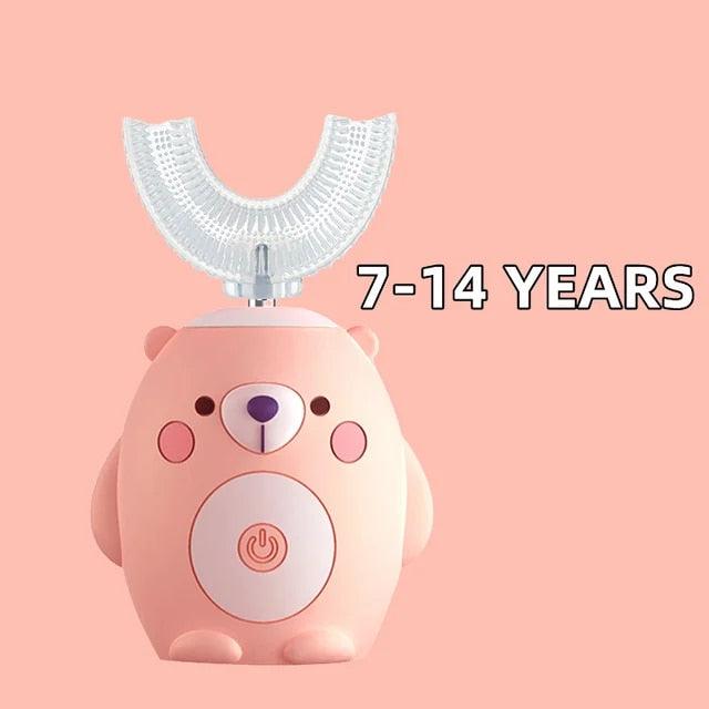 Interactive Electric U-Shaped Toothbrush for Kids – Bear Pink
