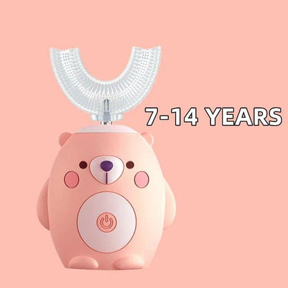 Interactive Electric U-Shaped Toothbrush for Kids – Bear Pink