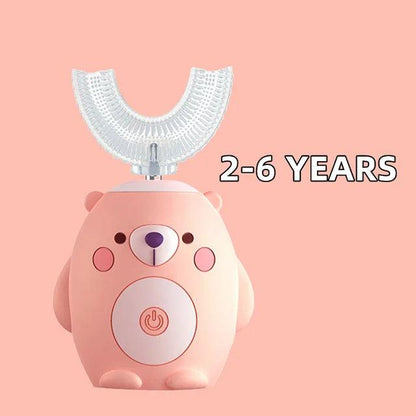 Interactive Electric U-Shaped Toothbrush for Kids – Bear Pink