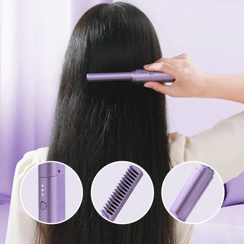 Travel-Ready Hair Styling Brush and Straightener