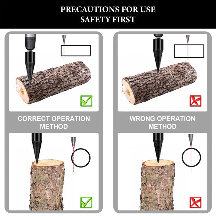 Firewood Splitting Drill Attachment for Effortless Chopping