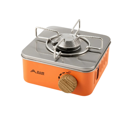 Outdoor Picnic and Camping Gas Stove – Portable Cassette Burner – Orange