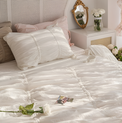 Beige Bedding Set – 100% Washed Cotton Bed Linen with Pillowcases and Sheets, Durable and Easy Care for Modern Bedrooms – Beige