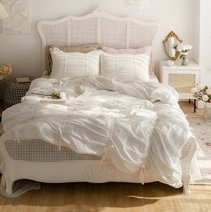 Beige Bedding Set – 100% Washed Cotton Bed Linen with Pillowcases and Sheets, Durable and Easy Care for Modern Bedrooms – Beige
