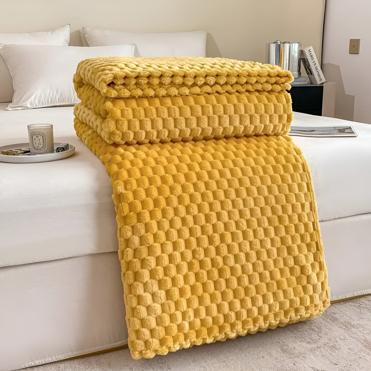 Super Soft and Warm Blanket for Couch and Bed – Yellow