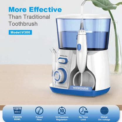Electric Water Flosser for Gum Health, Braces & Implants – 1800 Pulses/min, 800ml Tank, 5 Tips, Adjustable Pressure