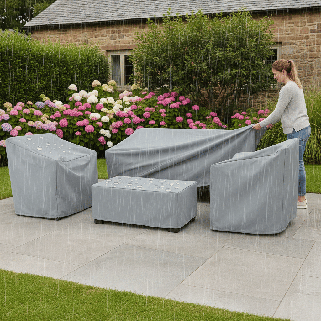 Weather-Resistant Outdoor Furniture Cover for Protection – Silver