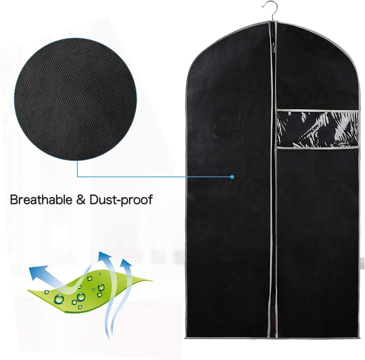 10-Pack Storage Covers for Garments with Viewing Window