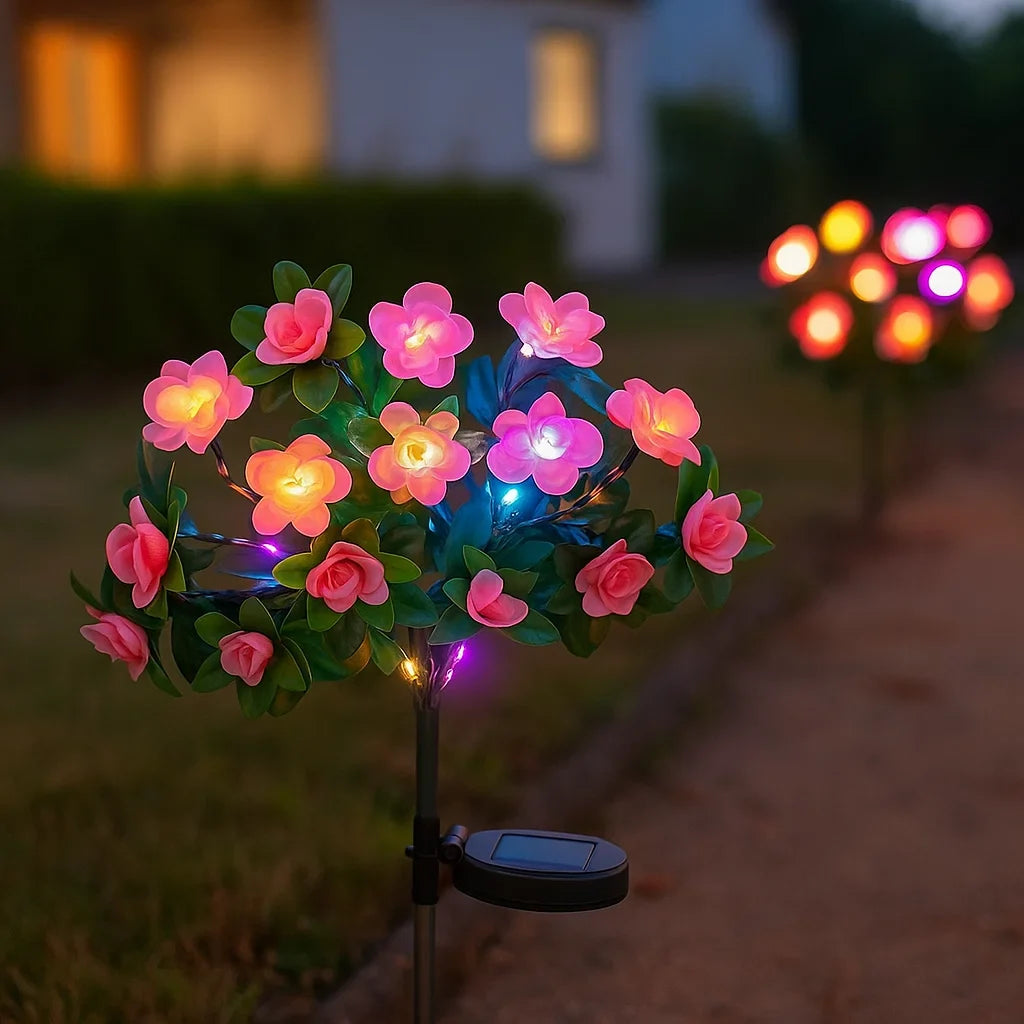 Solar-Powered Outdoor Flower Lights