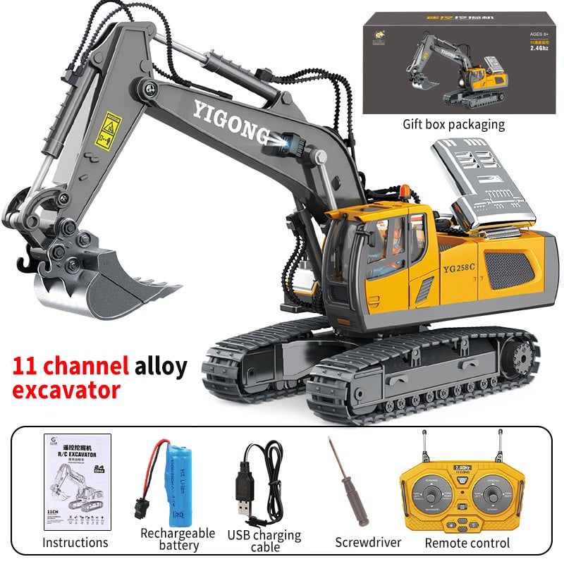 1/14 Scale Full Metal Hydraulic Excavator G308H Ready to Run – Yellow