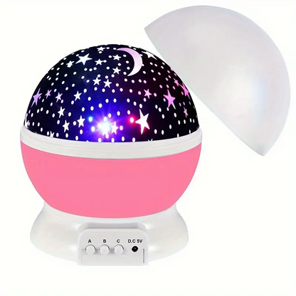 Night Lamp Projector with Music and Colorful Star Light Display – Pink