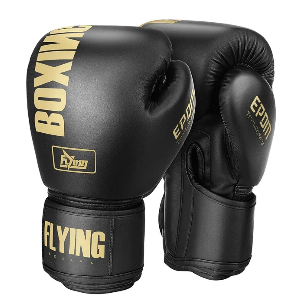 Boxing Gloves Made of PU Leather for Adults – Black-Gold