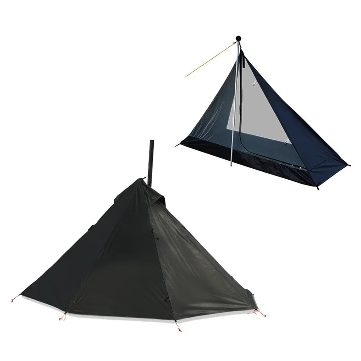 1-Person Tipi Shelter with Chimney Window - Ultralight Hot Tent
