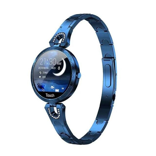 AquaFit Women's Smartwatch – Waterproof Activity Tracker with Alerts – Blue