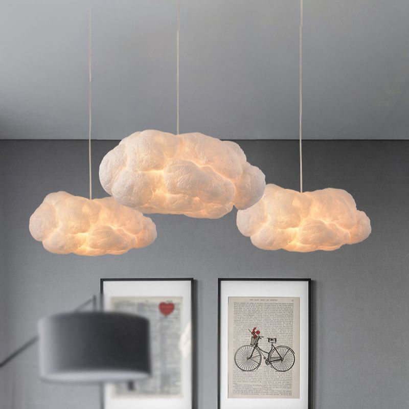 LED Cloud-Shaped Pendant Light – White