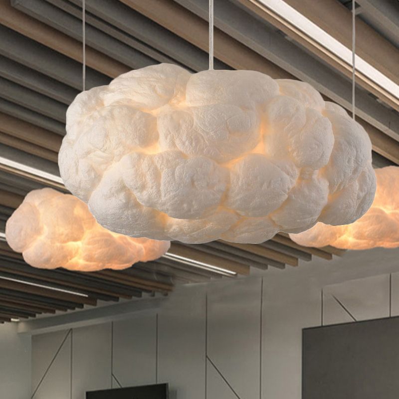 LED Cloud-Shaped Pendant Light – White