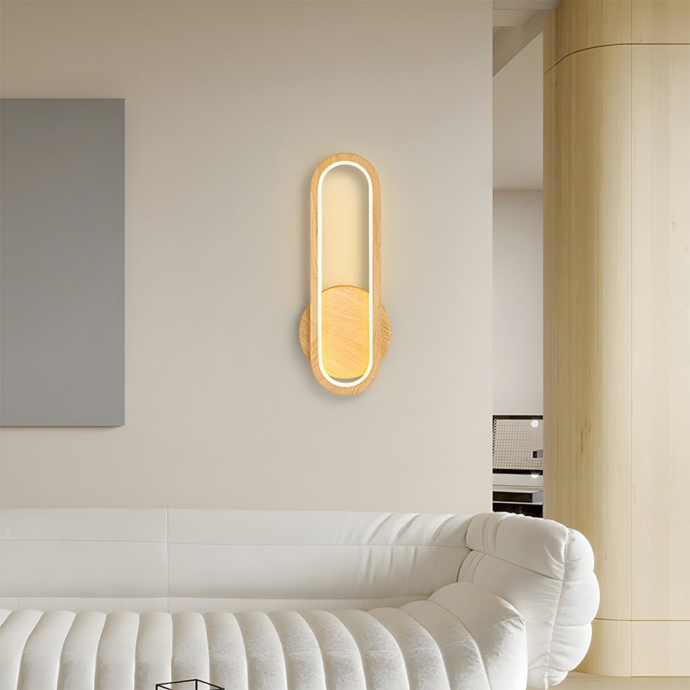 Wood Wall Light - Modern LED Fixture for Living Room Decor – Wood