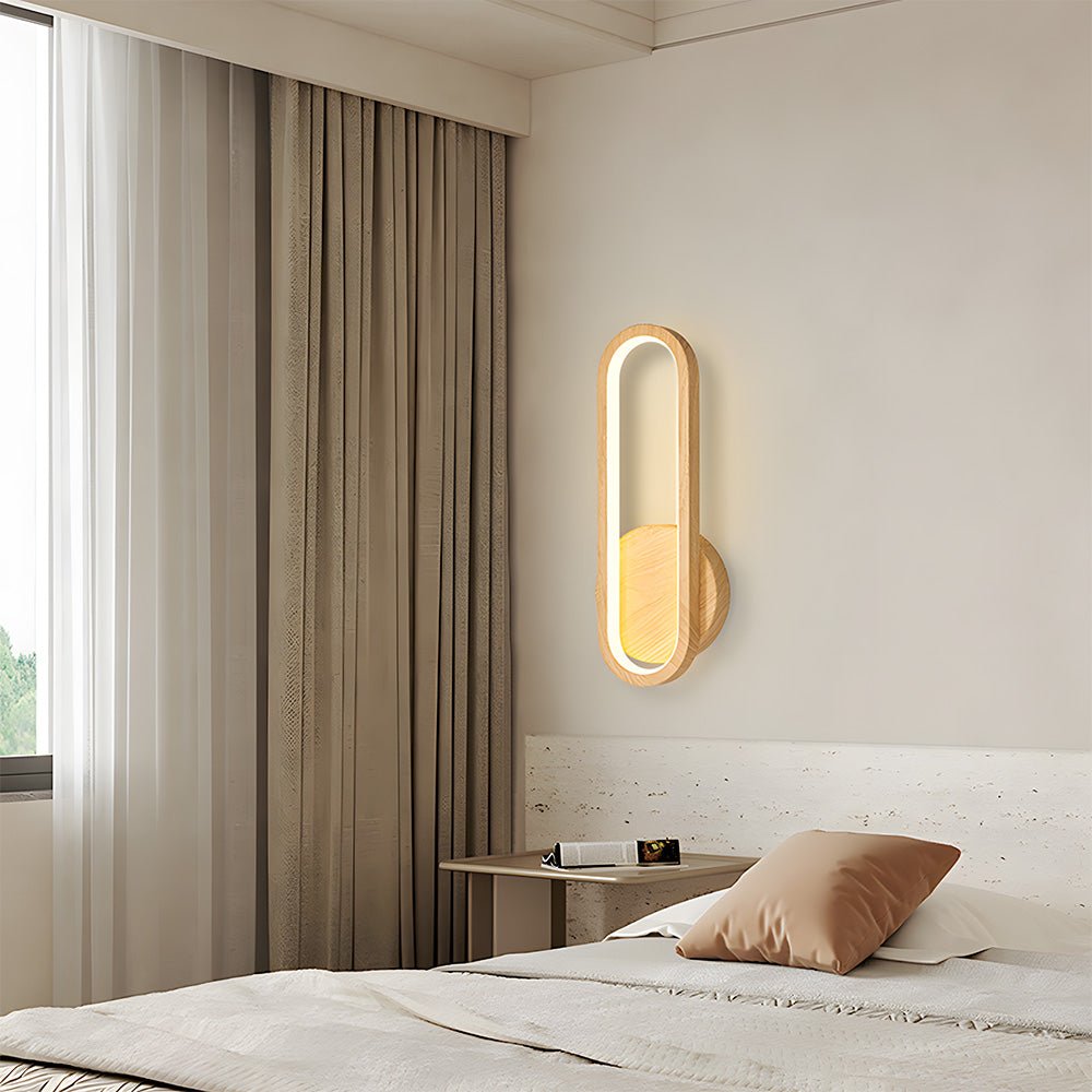 Wood Wall Light - Modern LED Fixture for Living Room Decor – Wood