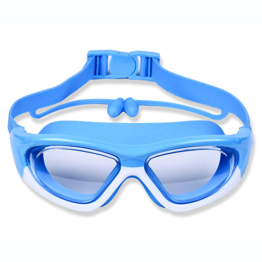 Kids' Swim Goggles with Oversized Frame – Comfortable & Anti-Fog for Fun – Blue