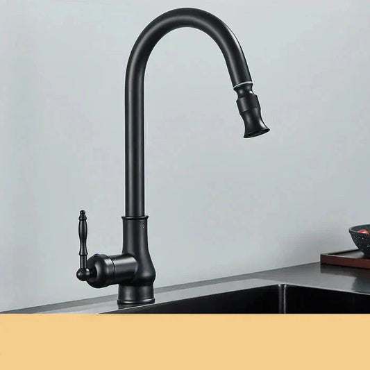 Classic Brass Kitchen Tap | Flexible Swivel Spout – Antique Brass 3-Way