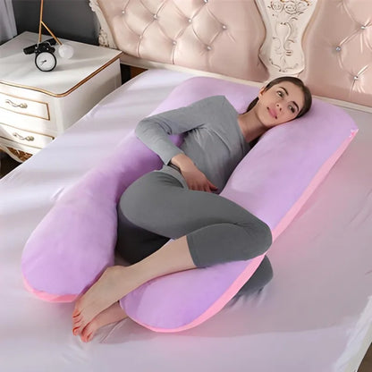 Comfortable Maternity Pillow, Waterproof Design – Violet/Rose