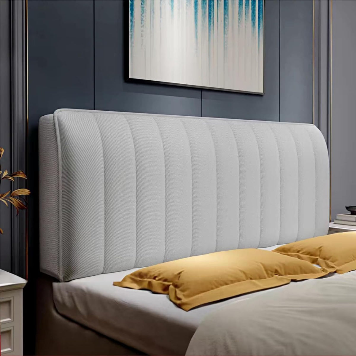 Transform Your Bedroom with a Stylish Headboard Cover – Gray
